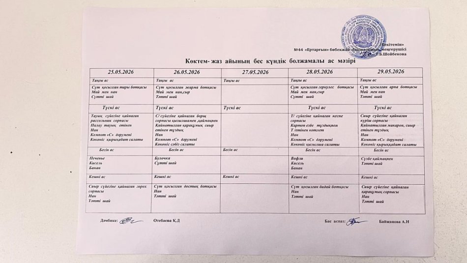 Перспективалық меню