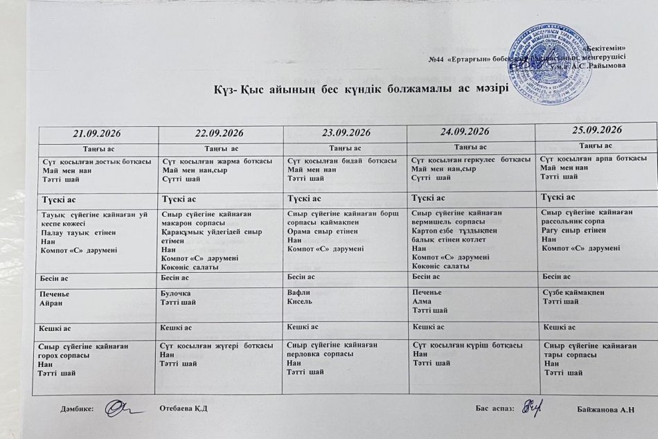 Перспективалық меню